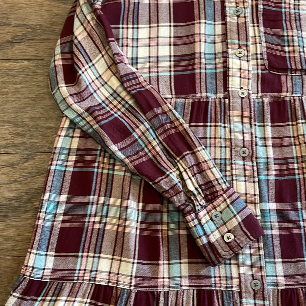 LOFT Petite Plaid Shirtdress - Size XSP - Picture 5 of 7